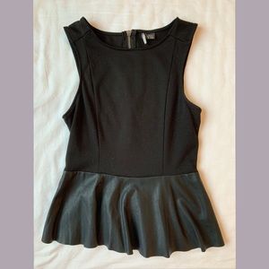 Urban Outfitters peplum leather tank
